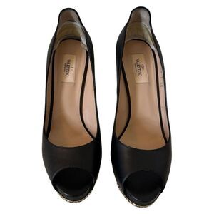 Valentino Rockstud Peep Toe Pumps